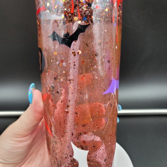 Horror Snow Globe Tumbler 18 Oz Slasher Ghostface Freddy Spooky Cup - Picture 6 of 6